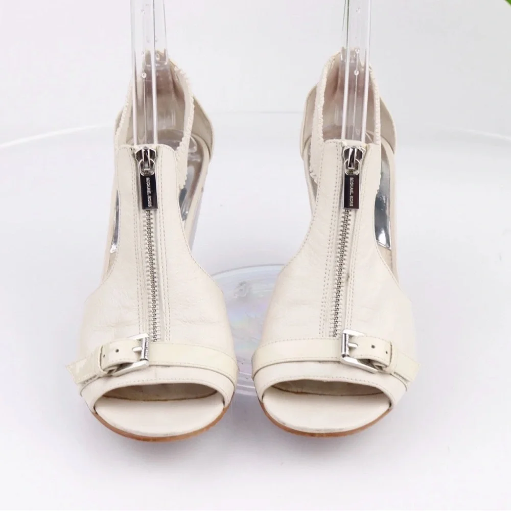 Michael Kors  Cream Peep-Toe Women's Shoe - Picture 3 of 4